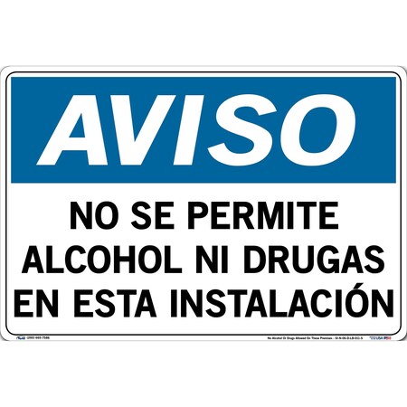 Vestil Vinyl Label Sign, 12-1/2" Height, 18-1/2" Width, Vinyl Label, Rectangle, Spanish SI-N-06-D-LB-011-S